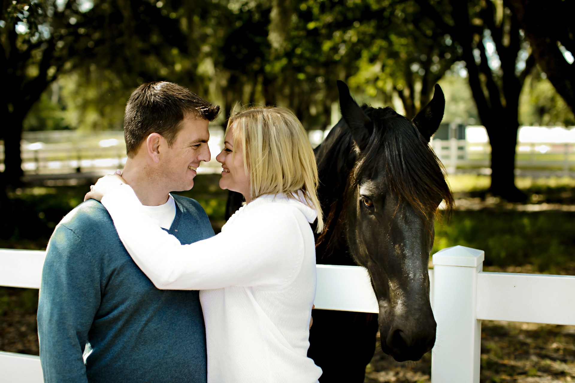 couple with horse