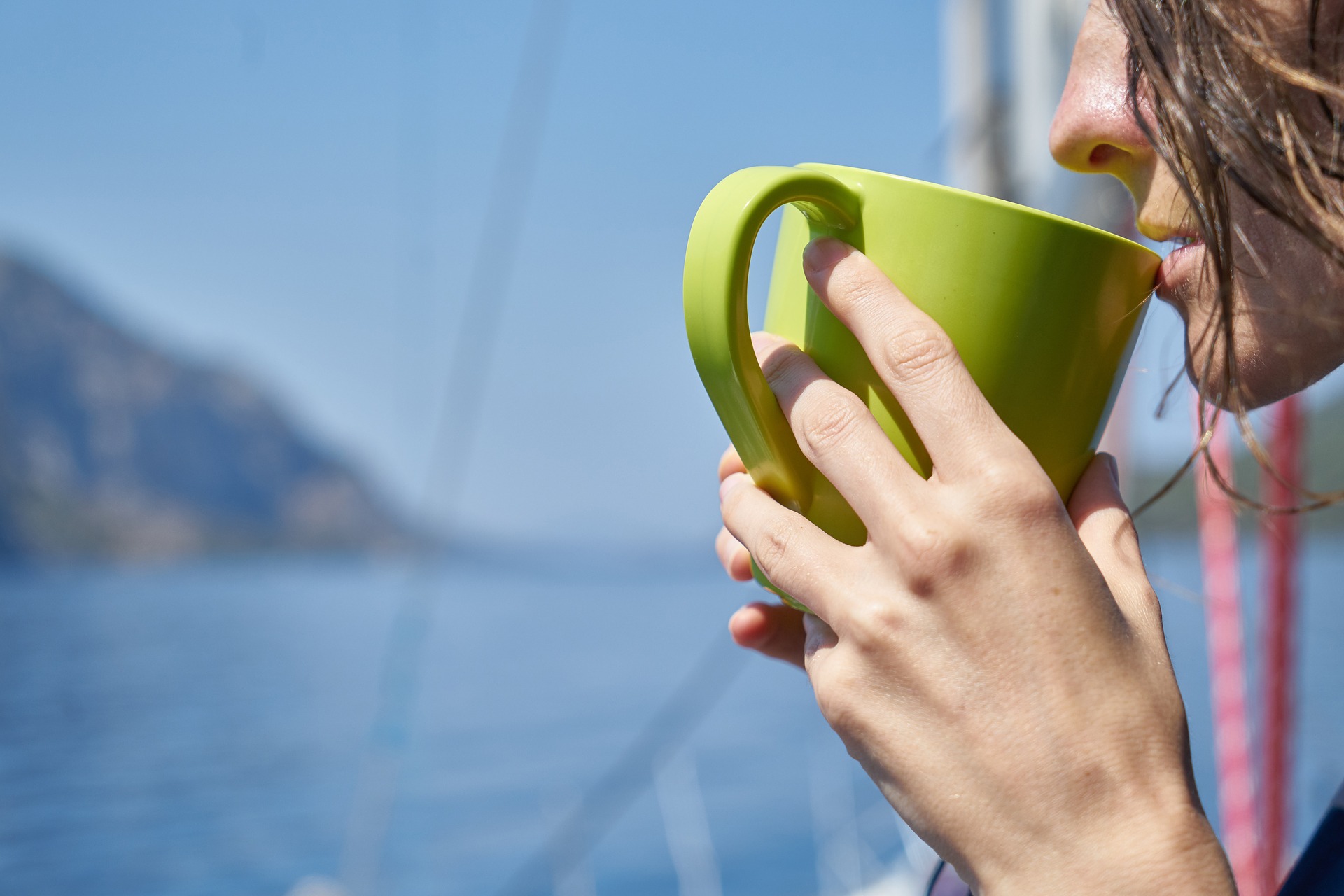 Woman drinking Green Tea